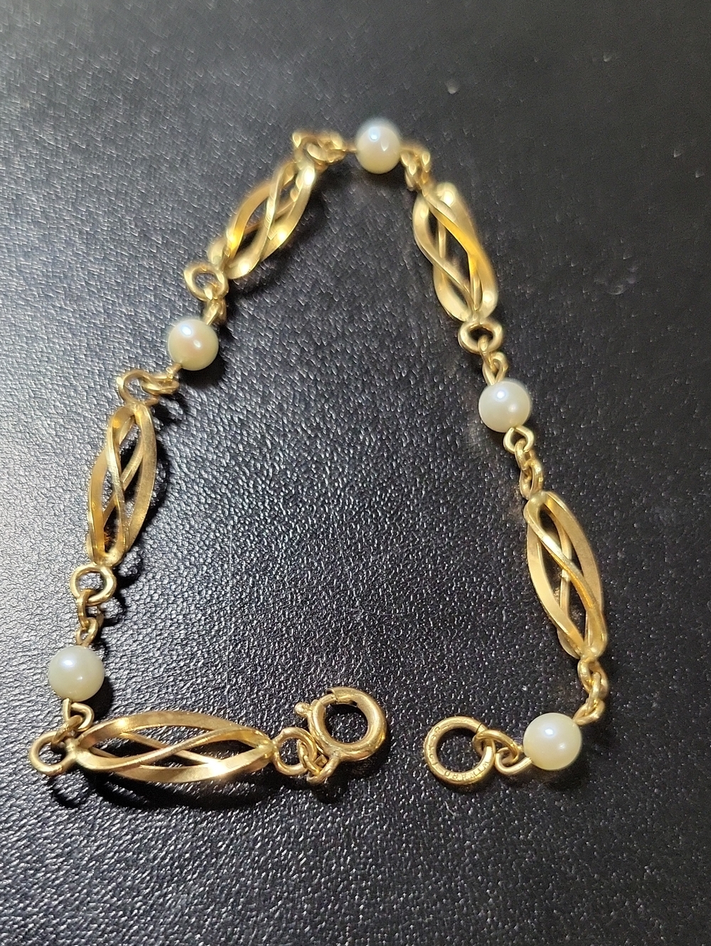 Gold-Tone Pearl Link Bracelet - Women Jewelry